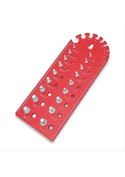 Taşınabilir Somun ve Cıvata Diş Denkleştiricisi Ince Dişli Somun ve Cıvata Boyutu Göstergesi, Çok Yönlü Diş Kovan Seti, Kırmızı (Yurt Dışından)