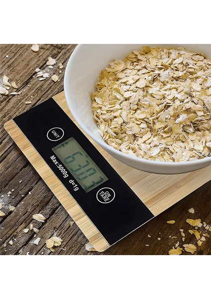 Bambu Mutfak Ölçekleri, LCD Ekran, 5 Kg&#39;a Kadar Dijital Ölçekler, Mutfak Ölçekleri Pişirme, Yemek Pişirme ve Ev Tasarımı (Yurt Dışından) modelleri