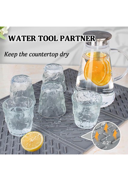 Mutfak Tezgahı Için Silikon Tabak Kurutma Paspası, Çökebilir Üçlü Büyük Bulaşık Drenaj Mat, Kanca ile Kurutma Paspas, 24X16IN (Yurt Dışından) fırsatları