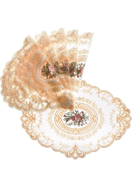 6pcs Yemek Masa Kapağı Işlemeli Masa Bezi Zarif Yuvarlak Dantel Masa Korku Kahve Barışları Peçete Parti Dekorasyonu (Yurt Dışından)