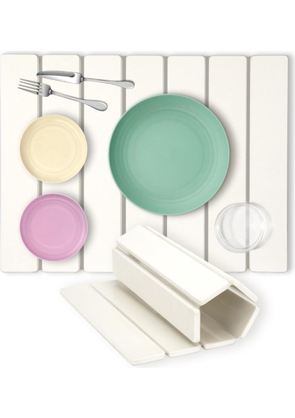 Mutfak Tezgahı Için Taş Kurutma Paspası, Katlanabilir Tabak Kurutma Paspası, Hızlı Kuru Taş Kurutma Paspası, Yiyecek Güvenli ve Çok Amaçlı 1 Adet (Yurt Dışından)