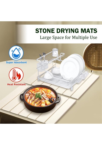 Mutfak Tezgahı Için Taş Kurutma Paspası, Katlanabilir Tabak Kurutma Paspası, Hızlı Kuru Taş Kurutma Paspası, Yiyecek Güvenli ve Çok Amaçlı 1 Adet (Yurt Dışından) fırsatları