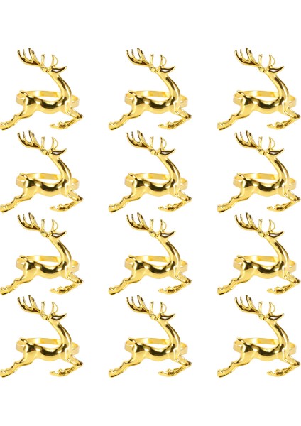 12PCS Noel Elk Geyik Peçete Yüzükleri Altın Alaşım Peçete Tokalı Peçete Yüzük Tutucu Hotel Restoran Düğün Partisi Masa Dekorasyonu (Yurt Dışından) fiyatları