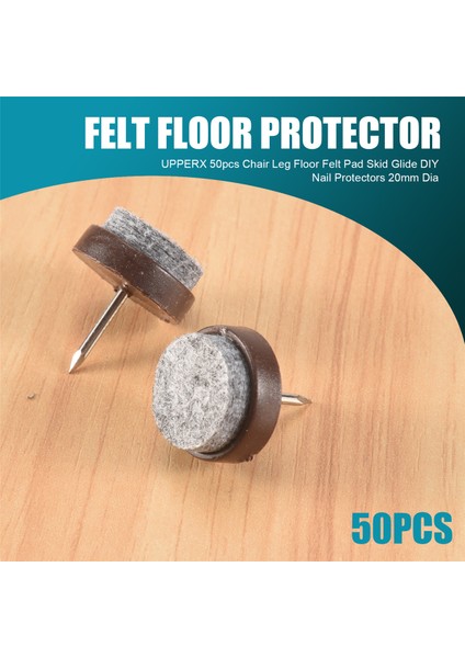 Yukarıx 50PCS Sandalye Bacak Zemin Keçe Pad Skid Glide Diy Tırnak Koruyucular 20MM Dia (Yurt Dışından) fırsatları