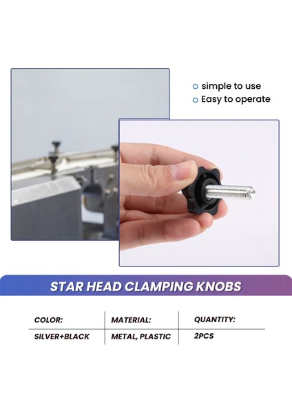 2 Adet M8 x 30MM Erkek Iplik 32MM Yıldız Kafa Kelepçesi Düğmesi Siyah (Yurt Dışından) indirimleri