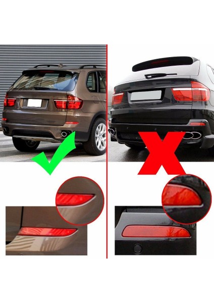 1 Çift Sol ve Sağ Arka Tampon Reflektör Sticker Kapak Bmw X5 E70 Lcı 2011-2013 63147240997 63147240998 (Yurt Dışından) modelleri