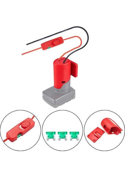 Anahtar Sigortalar ve Tel Terminalleri ile Milwaukee 12V Için Pil Adaptörü Pil Adaptör Elektrik Aleti Akü Dönüştürücü Kiti (Yurt Dışından)
