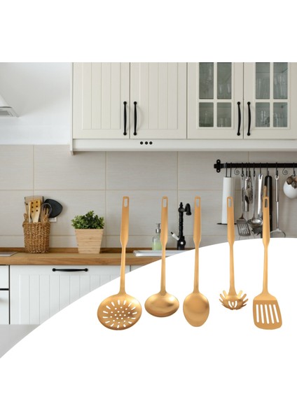 Paslanmaz Çelik Mutfak Eşyaları 5 Parçalı Pişirme Mala Seti, Mutfak Alet Seti, Altın (Yurt Dışından) fırsatları