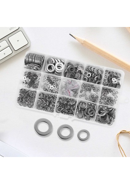 304 Paslanmaz Çelik Düz Yıkayıcı ve Kilit Yıkayıcı Çiftlik Seti (700 Adet, 8 Boyut) - M2 M2.5 M3 M4 M5 M6 M8 M10 (Yurt Dışından) fiyatları