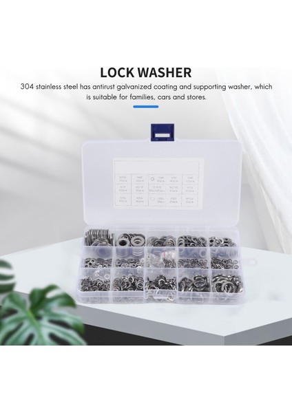 304 Paslanmaz Çelik Düz Yıkayıcı ve Kilit Yıkayıcı Çiftlik Seti (700 Adet, 8 Boyut) - M2 M2.5 M3 M4 M5 M6 M8 M10 (Yurt Dışından) indirimleri