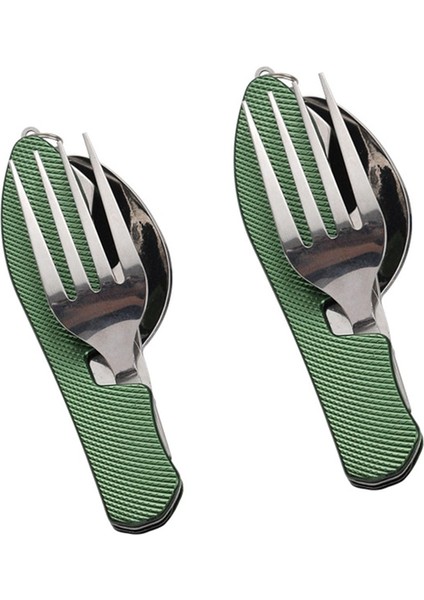 Katlanabilir Kamp Gereç Seti, Paslanmaz Çelik Bıçak, Çatal, Açık Hava Aktiviteleri Için Kaşık Kombo, Kompakt ve Hafif Ağırlık (Yurt Dışından)