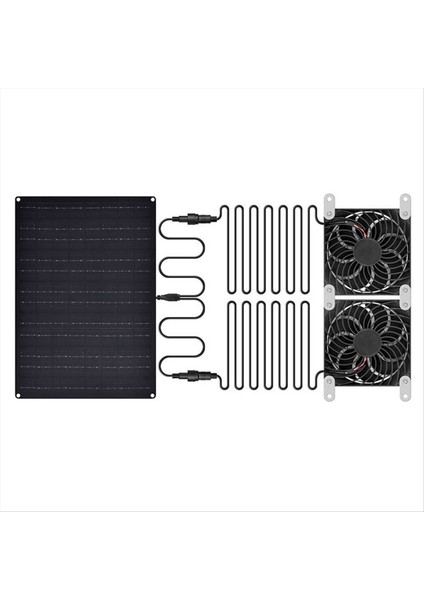 Dog House Için Güneş Powered Fan 15W Su Geçirmez Güneş Paneli Çift Egzoz Fanları Kulübesi Tavuk Kümesi Köpek Evi Havalandırma (Yurt Dışından)