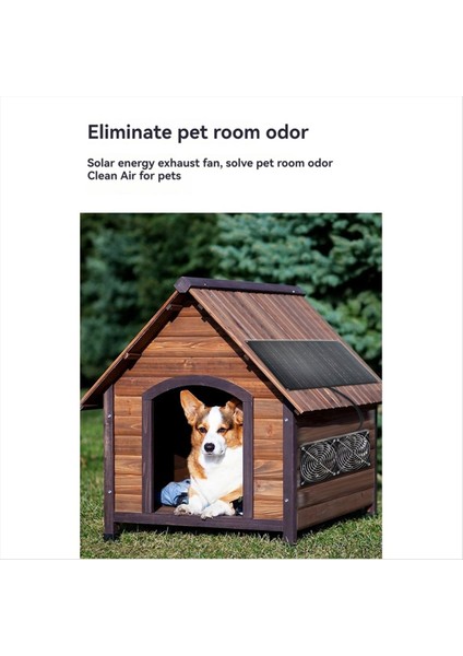 Dog House Için Güneş Powered Fan 15W Su Geçirmez Güneş Paneli Çift Egzoz Fanları Kulübesi Tavuk Kümesi Köpek Evi Havalandırma (Yurt Dışından) fırsatları