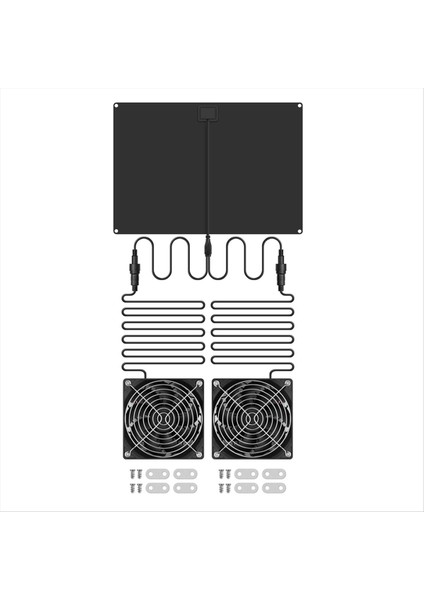 Dog House Için Güneş Powered Fan 15W Su Geçirmez Güneş Paneli Çift Egzoz Fanları Kulübesi Tavuk Kümesi Köpek Evi Havalandırma (Yurt Dışından) indirimleri