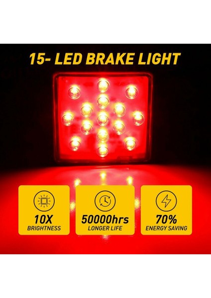 2 Inç Füme 15 LED Fren Lambası Drl Römork Kapağı Kapağı Fit Çekme ve Pin 12V ile Taşıma (Yurt Dışından) indirimleri