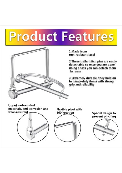 Römork Kilit Pimleri, 30 Pcs Pto Pim Mili Kilitleme Pimi 1/4 Pın Pın Hıtch Pın Kilit Kilit Pın Güvenlik Kullanucu Pın 1/4 x 2-3/4inch (Yurt Dışından) modelleri