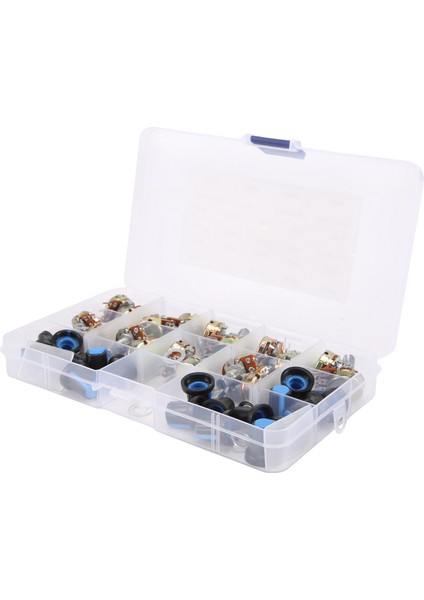 18PCS/KUTU WH148 Tek Potansiyometre Kiti B1K/5K/10K/20K/50K/100K/500K/1M Düğmelerle Tek Potansiyometre Set Mil Somunları (Yurt Dışından)