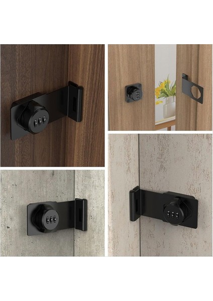 Anahtarsız Dolap Kombinasyonu Mandal, Dolap Şifresi Dolap, Posta Kutusu, Ofis Dosya Dolabı Kilit 90 ° Açılı Siyah (Yurt Dışından) indirimleri