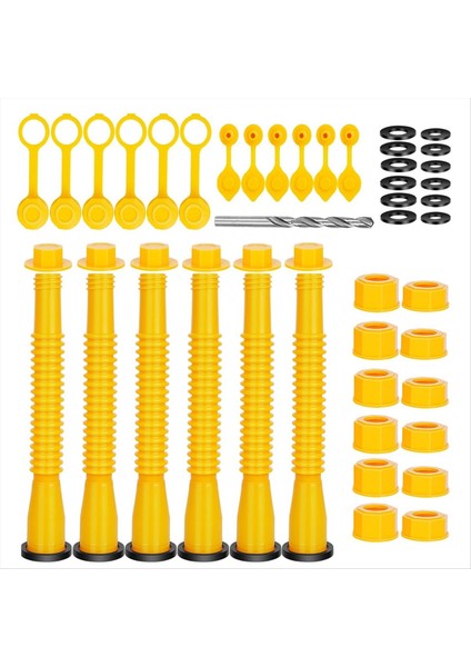 Gaz Can Can Replasman, Gaz Can Nozul, (6pc Kit-Sarı) Çoğu 1/2/5/10 Gal Yağ Kutusu Için Uygun Esnek Dökme Nozul (Yurt Dışından)
