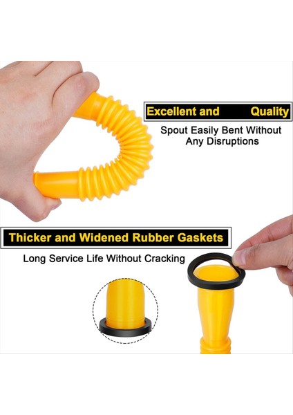 Gaz Can Can Replasman, Gaz Can Nozul, (6pc Kit-Sarı) Çoğu 1/2/5/10 Gal Yağ Kutusu Için Uygun Esnek Dökme Nozul (Yurt Dışından) modelleri