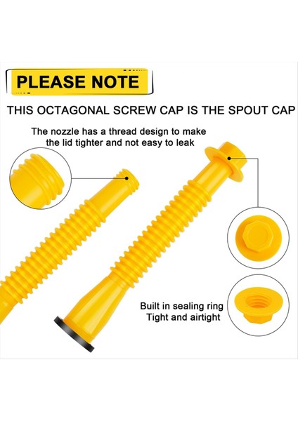 Gaz Can Can Replasman, Gaz Can Nozul, (6pc Kit-Sarı) Çoğu 1/2/5/10 Gal Yağ Kutusu Için Uygun Esnek Dökme Nozul (Yurt Dışından) fırsatları