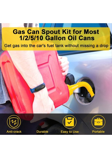 Gaz Can Can Replasman, Gaz Can Nozul, (6pc Kit-Sarı) Çoğu 1/2/5/10 Gal Yağ Kutusu Için Uygun Esnek Dökme Nozul (Yurt Dışından) indirimleri