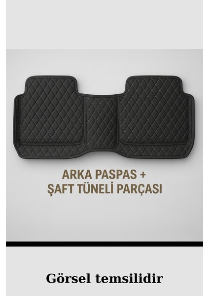 Volkswagen Caddy 2010-2015 7d Havuzlu Deri Oto Paspas Seti - [siyah Gri]