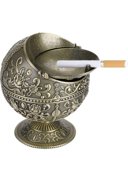 Lüks Gül Motifli Metal Top Rüzgar Geçirmez Küllük Tütsülük Çok Fonksiyonlu Dekoratif Obje Biblo 12CM fiyatları