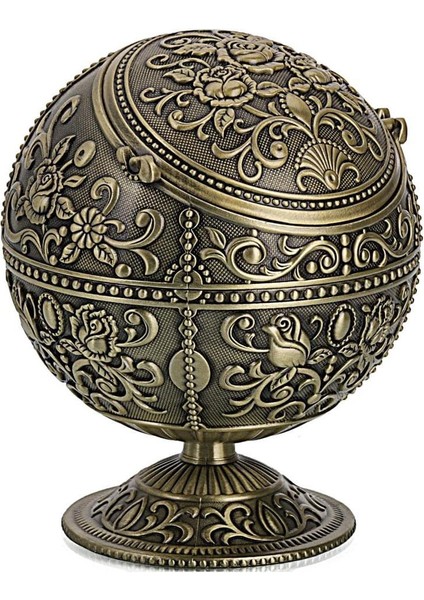 Lüks Gül Motifli Metal Top Rüzgar Geçirmez Küllük Tütsülük Çok Fonksiyonlu Dekoratif Obje Biblo 12CM indirimleri