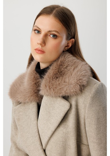 Yakası Kürklü Büyük Beden Kaban 6333-26K modelleri