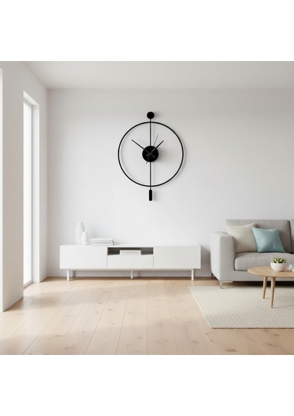50 cm Siyah Çelik Duvar Saati – Sessiz Quartz Mekanizma indirimleri