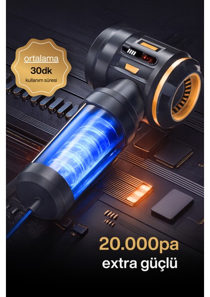 Yeni 2026 Gold 20000 Pa El Fenerli Vakumlu Araç Süpürgesi El Süpürgesi Çok Fonksiyonlu modelleri
