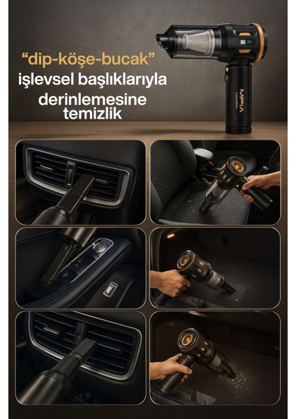 Yeni 2026 Gold 20000 Pa El Fenerli Vakumlu Araç Süpürgesi El Süpürgesi Çok Fonksiyonlu fırsatları