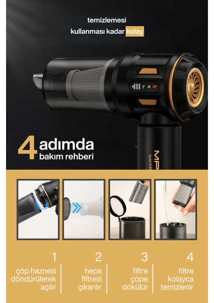 Yeni 2026 Gold 20000 Pa El Fenerli Vakumlu Araç Süpürgesi El Süpürgesi Çok Fonksiyonlu indirimleri