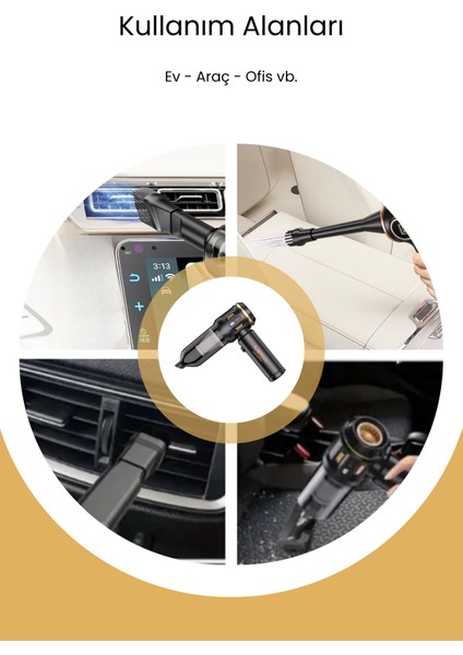 Yeni 2026 Gold 20000 Pa El Fenerli Vakumlu Araç Süpürgesi El Süpürgesi Çok Fonksiyonlu