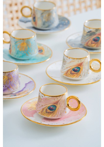 Astera 6 Kişilik Porselen Kahve Fincan Takımı - 90 ml fiyatları