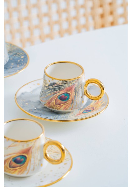 Astera 6 Kişilik Porselen Kahve Fincan Takımı - 90 ml fırsatları