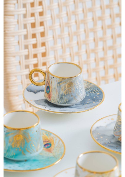 Astera 6 Kişilik Porselen Kahve Fincan Takımı - 90 ml indirimleri