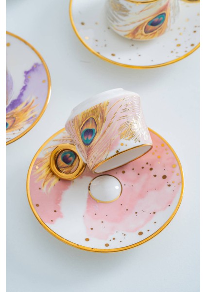 Astera 6 Kişilik Porselen Kahve Fincan Takımı - 90 ml