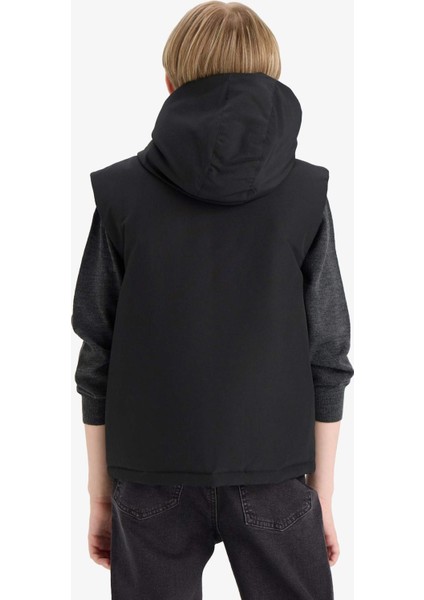 Erkek Çocuk Su Geçirmez Kapüşonlu Fermuarlı Yelek