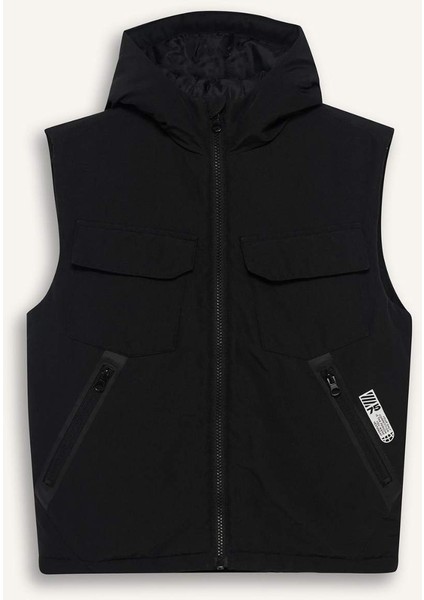 Erkek Çocuk Su Geçirmez Kapüşonlu Fermuarlı Yelek