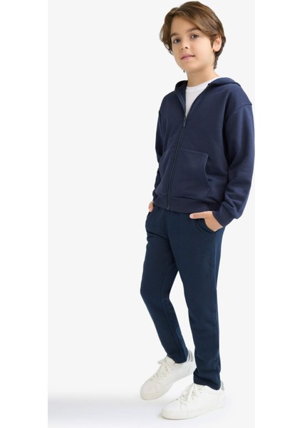 Erkek Çocuk Beli Lastikli Düz Paça Basic Düz Eşofman Altı