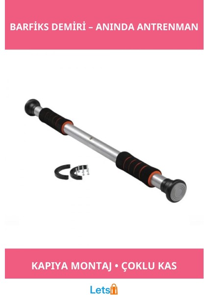 Ayarlanabilir Kapı Barfiksi Demiri 63 cm ile 100 cm Arası Uyumlu