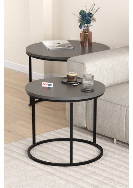 2li Orta Sehpa Zigon Sehpa Yan Sehpa Kahve Sehpası Hilal Antrasit modelleri