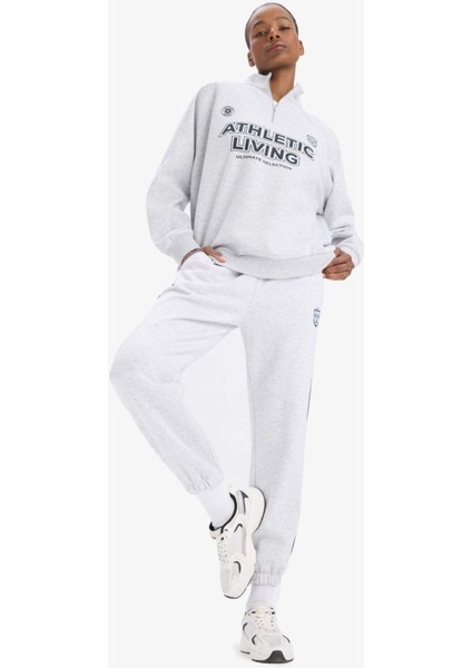 Fit Standart Fit Baskılı Sporcu Jogger Paça Eşofman Altı