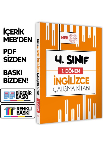 2026 MEB ÖDM İlkokul 4.Sınıf İNGİLİZCE 1.DÖNEM Çalışma Kitabı Alıştırmalı/Soru Bankası BASKI ÜCRETİ