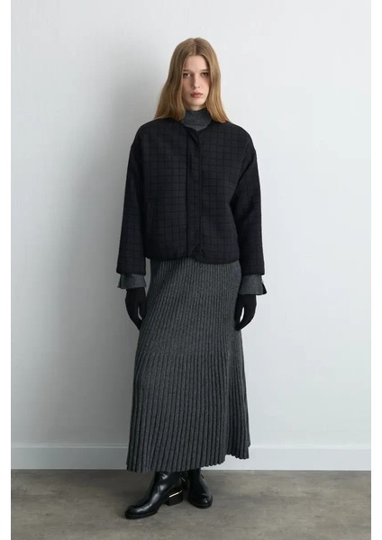 Kapitone Ceket - Lacivert