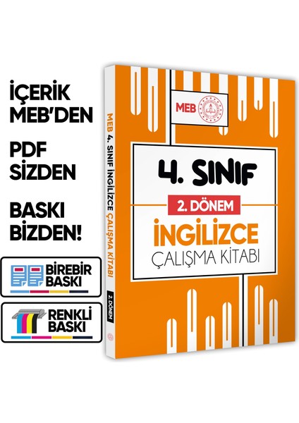 2026 MEB ÖDM İlkokul 4.Sınıf İNGİLİZCE 2.DÖNEM Çalışma Kitabı Alıştırmalı Soru Bankası BASKI ÜCRETİ