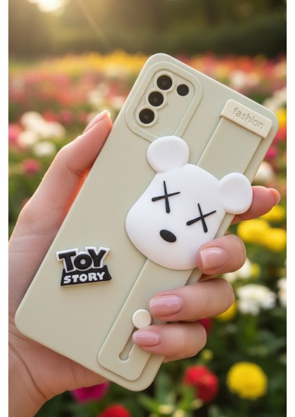 Samsung S20FE Uyumlu Kılıf Bej Renk 3D Figürlü Darbe Emici Yumuşak Silikon Kapak