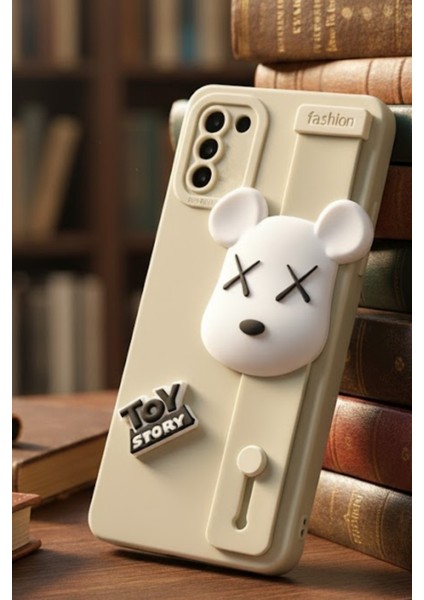 Samsung S20FE Uyumlu Kılıf Bej Renk 3D Figürlü Darbe Emici Yumuşak Silikon Kapak fiyatları